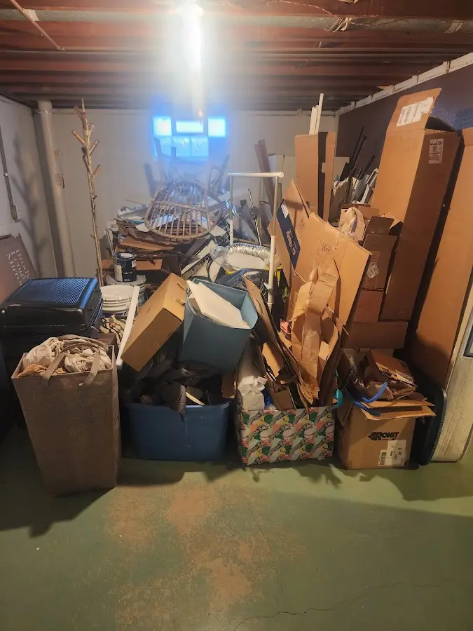 Roll-off dumpster container at job site for 6 Yard Dumpster Rental in Lynnfield